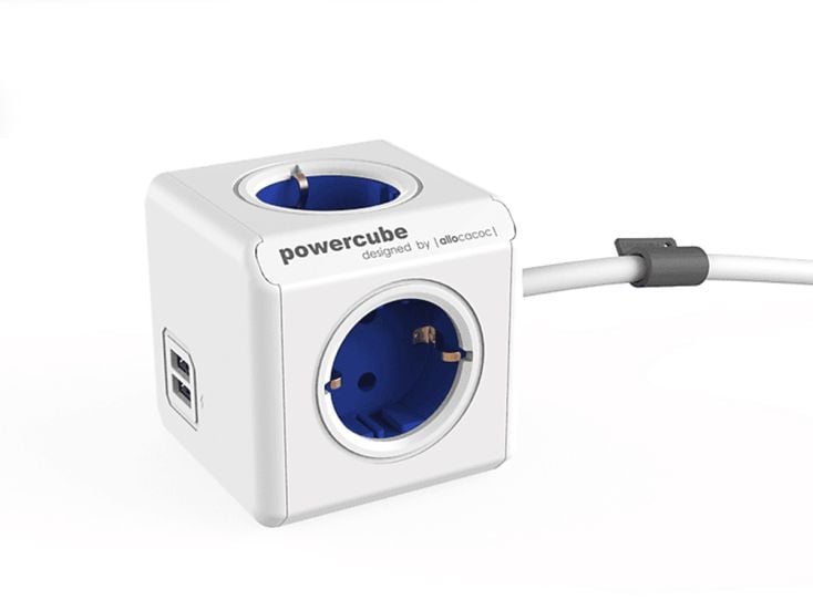 PowerCube extended USB 1,5m - blauw