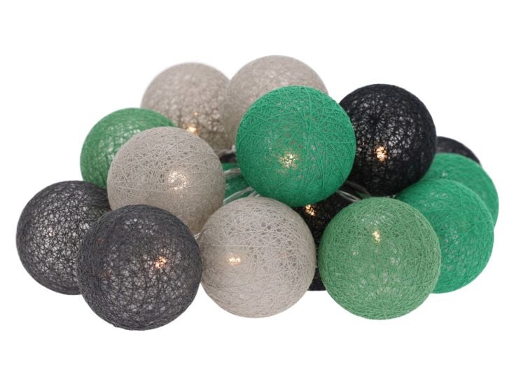 Pro Garden katoenen ballen groene lichtslinger