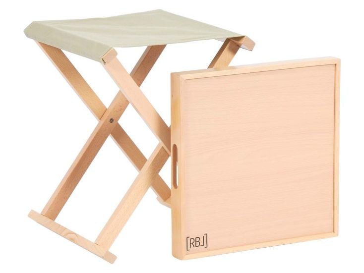 Rebel Outdoor zandkleur kruk met dienblad