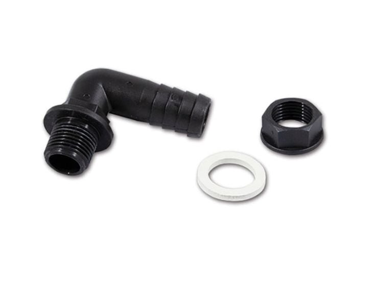 Haakse Ø 20 mm 1/2 slangaansluiting