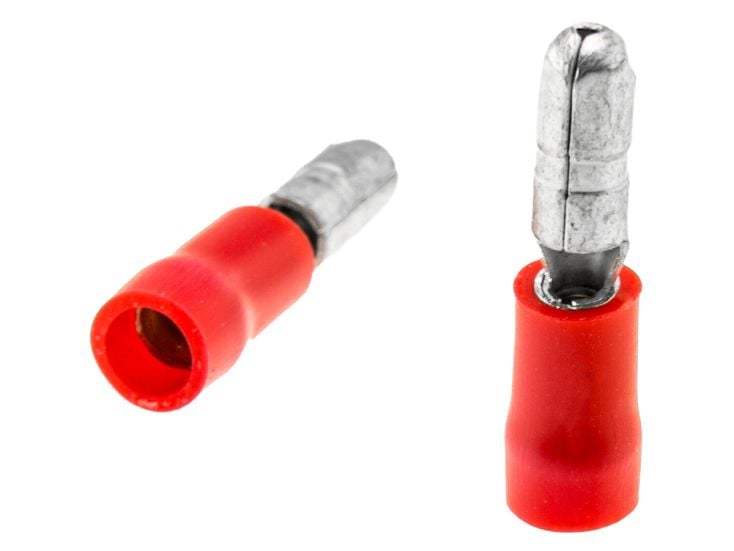 Ronde stekker 4 mm geïsoleerd (10 stuks) - red