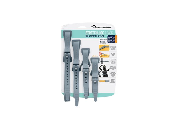Sea To Summit Stretch-Lock TPU-bandjes 4 stuks - Dusk Grey