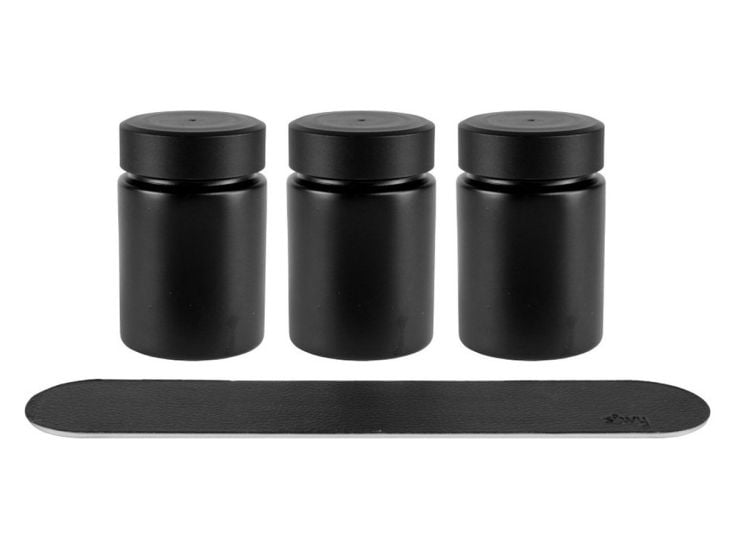 Silwy 3-delige magnetische kruidenpotten - Black