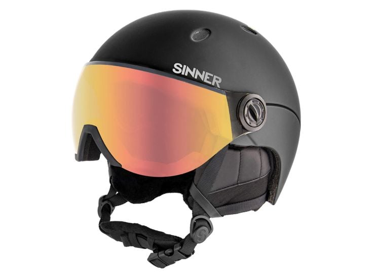 Sinner Titan Black Red skihelm met vizier