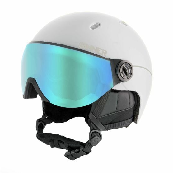 Sinner Titan White Blue skihelm met vizier