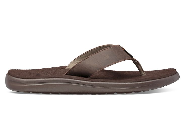 Teva Voya Leather Chocolate Brown heren slippers