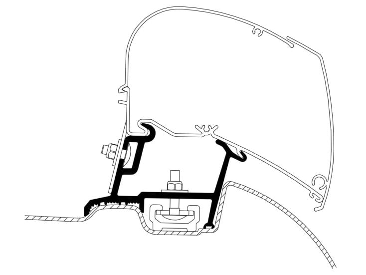 Tweedekans Thule Omnistor adapter Sprinter Crafter met Roof Rail