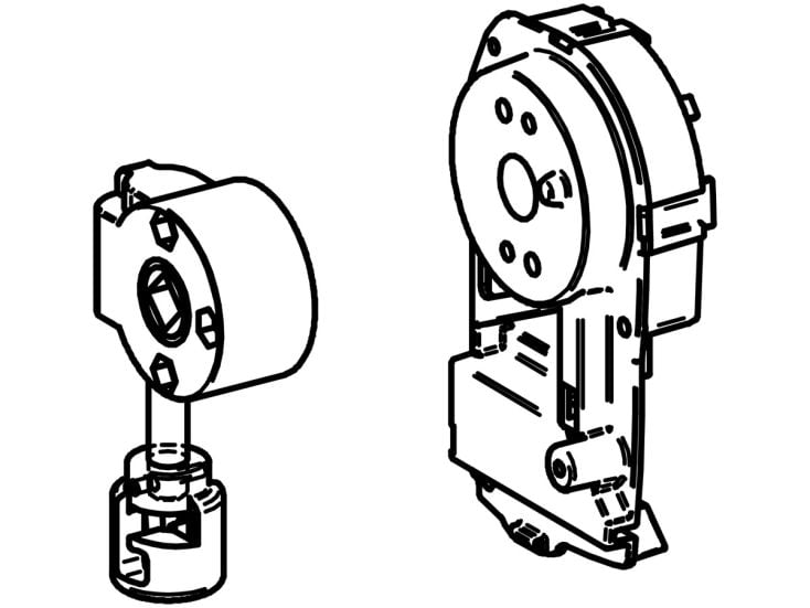 Thule Omnistor binnenkap & opdraaimechanisme links 8000