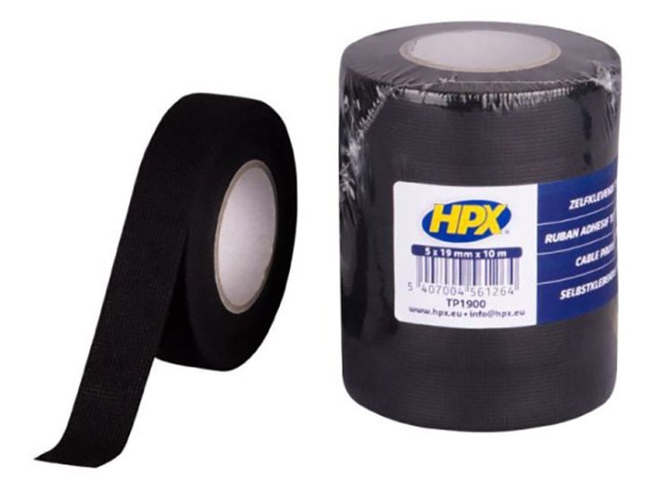 HPX zwart 19mm x 25m kabelbeschermtape