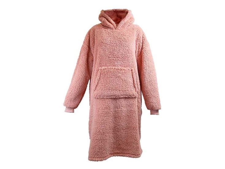 Unique Living Teddy Long oversized hoodie - Old Pink