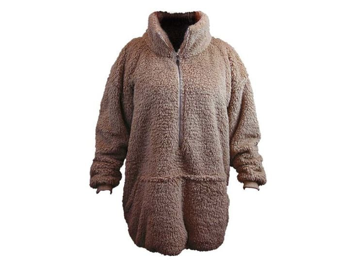 Unique Living Willow Long oversized hoodie - Taupe