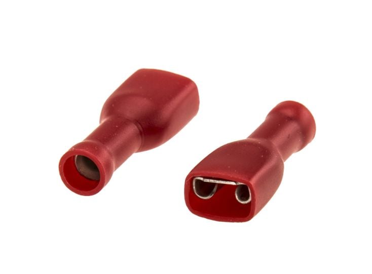Vlakke stekkerhuls 6,3 x 0,8 mm - red