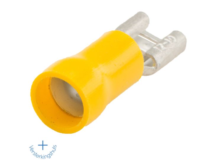 BBA vlakke stekkerhuls female 6,3 x 0,8 mm (5x stuks) - yellow