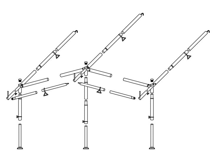 Tweedekans Obelink voortentframe staal 25 mm maat 2 - 7