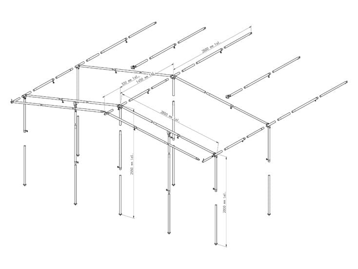 Tweedekans Piper voortentframe 350 Staal 28 mm maat 10 - 14