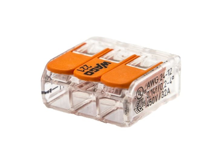 WAGO klem 221 3-voudig 0,2 - 4 mm² (5 stuks)