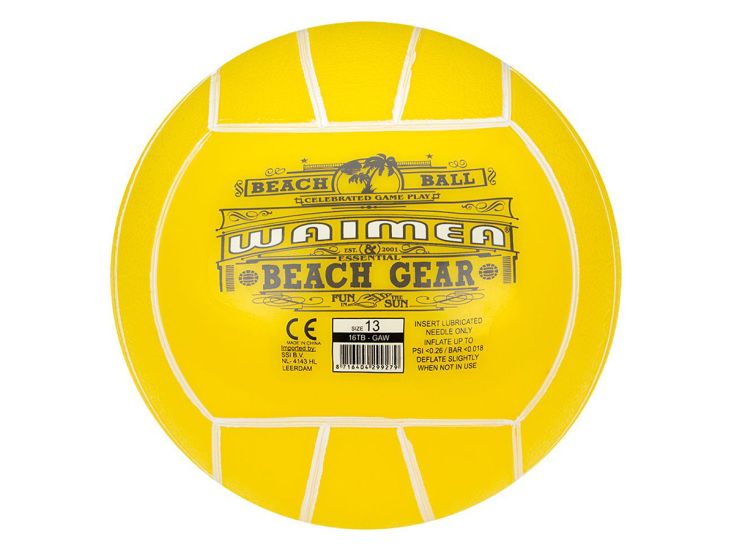 Waimea 13 cm PVC strandbal - Yellow