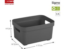 Sunware Sigma Home 2,5 liter set van 6 opbergboxen - Anthracite thumbnail