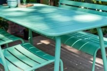 MaximaVida Max 80 cm metalen vierkante tuintafel - Blue thumbnail