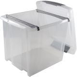 Sunware Nesta 50 liter transparant grijze hangmappen box met 2 strips thumbnail