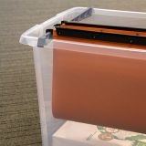 Sunware Nesta 50 liter transparant grijze hangmappen box met 2 strips thumbnail