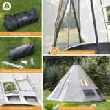 Skandika Tipi Goathi 550 Protect Groepstent - Beige thumbnail