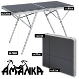 AMANKA 120x60 antraciet aluminium kampeertafel thumbnail