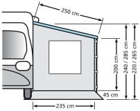 Eurotrail 235x200/240 cm Camper met zijwand raam thumbnail