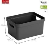 Sunware Sigma home 13 liter opbergbox - Anthracite thumbnail