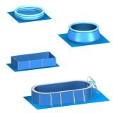 Eyepower 81x81cm set van 20 zwembad vloertegels - Blue thumbnail