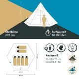 Skandika Hetta 460 Protect tent - Beige thumbnail