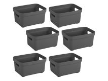 Sunware Sigma Home 2,5 liter set van 6 opbergboxen - Anthracite thumbnail