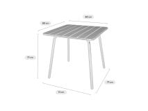 MaximaVida Max 80 cm metalen vierkante tuintafel - Blue thumbnail