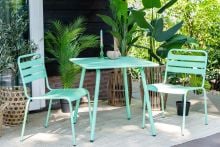 MaximaVida Max 80 cm metalen vierkante tuintafel - Blue thumbnail