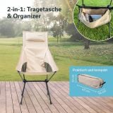 Skandika Solig compacte vouwstoel met draagtas - beige thumbnail