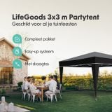LifeGoods 3x3 m partytent  - Black thumbnail