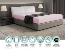 DoubleDry Flanel 90x200 cm hoeslaken - lichtroze thumbnail