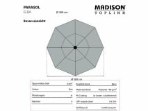Madison Elba 300 cm push-up parasol - Grey thumbnail