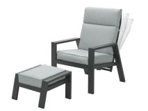 Garden Impressions Max loungestoel met voetenbank - Light grey thumbnail
