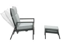 Garden Impressions Max loungestoel met voetenbank - Light grey thumbnail