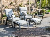 Garden Impressions Max loungestoel met voetenbank - Light grey thumbnail