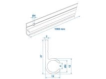 ProPlus 90° 100 cm aluminium tentrail thumbnail