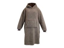Unique Living Teddy Long oversized hoodie - Taupe thumbnail