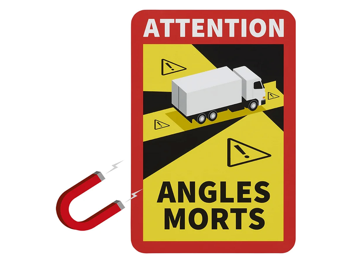 Pro Plus Magneetsticker - Dodehoek Markeringssticker - Camper - "Attention Angles Morts!"