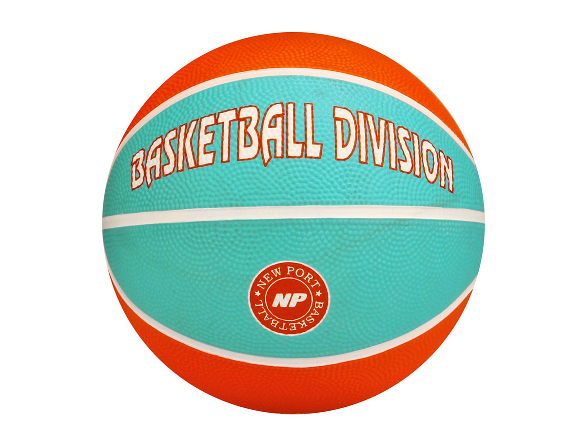New Port Mini Basketbal Print - Oranje/Aqua/Wit - 3