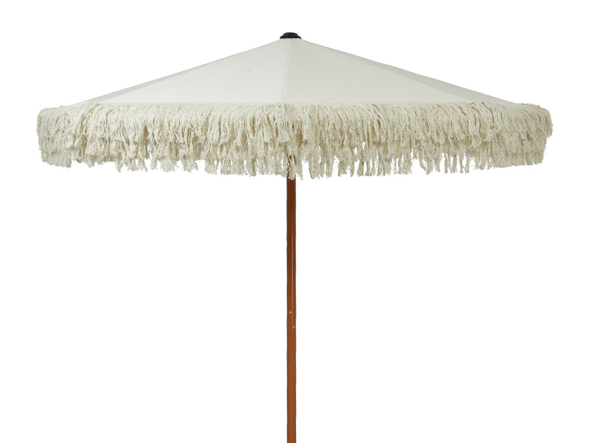 Outdoor white polyester parasol