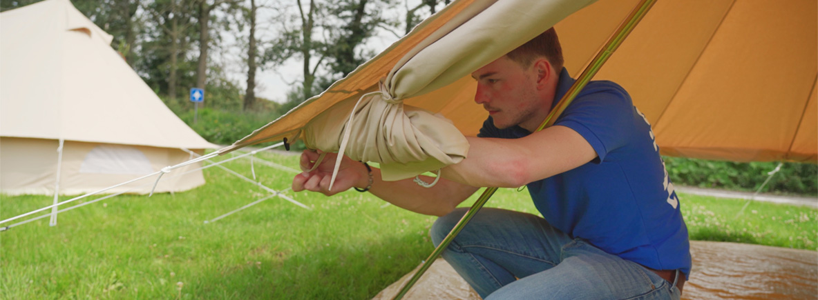 bell tent opzetten