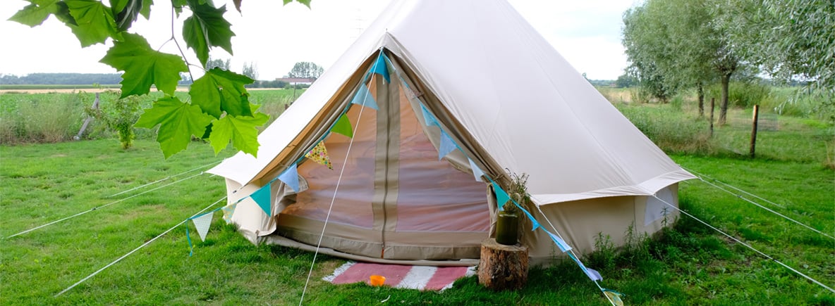 Kijkje in de tent van Elke en Steven