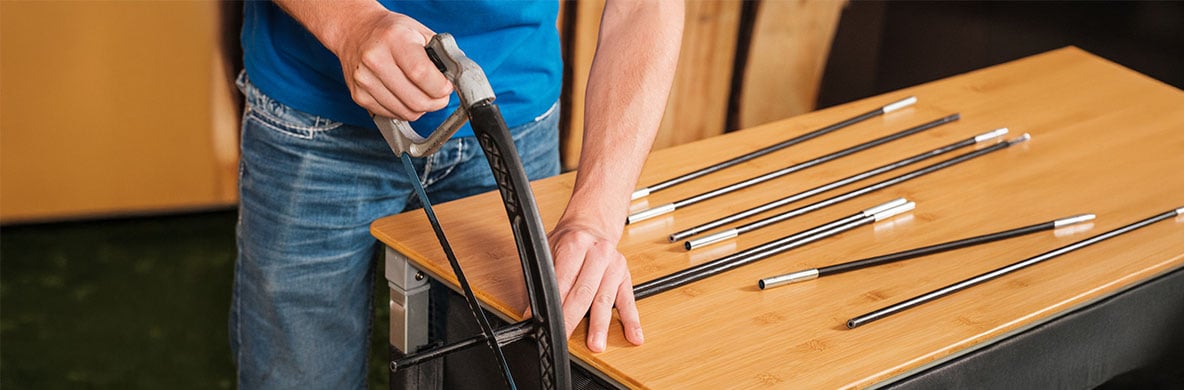 Glasfiber tentstok repareren