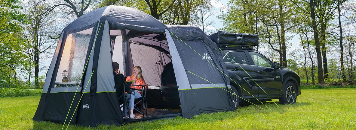 achterkleptent van Obelink op auto